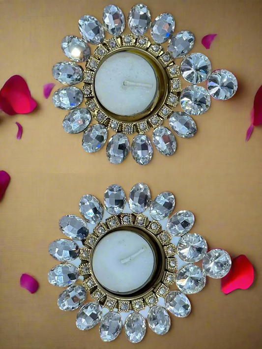 Crystal (Kundan) Stone Candles/Diyas
