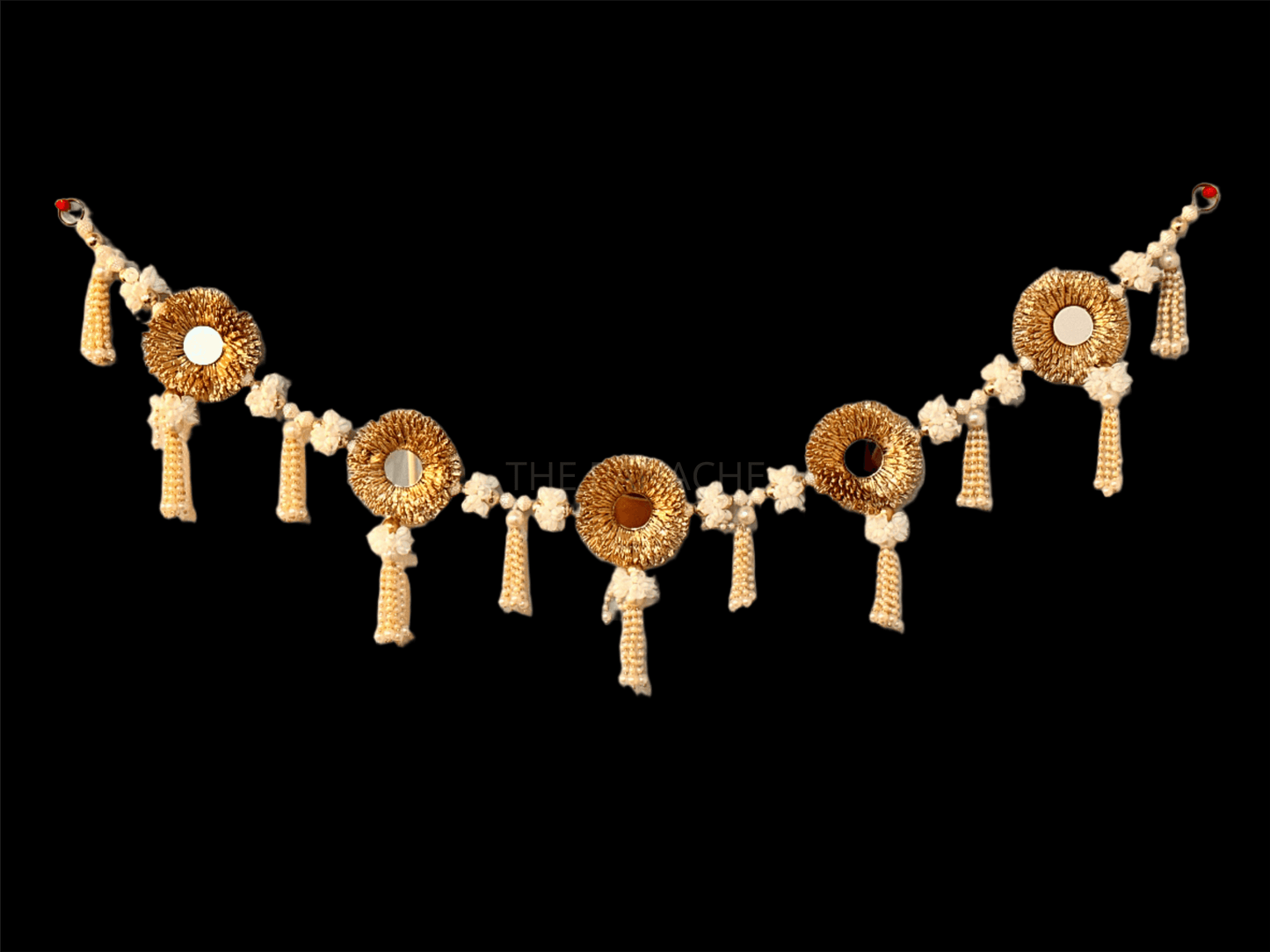 White Mogra Golden Beads Toran