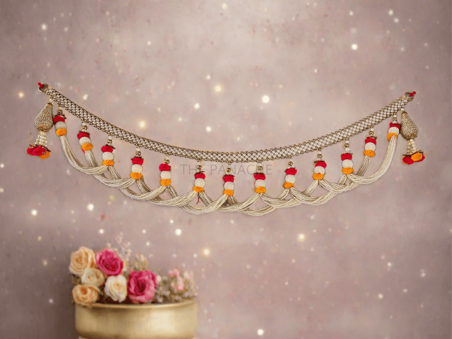 Tri-Colour Pearl Swirl Toran