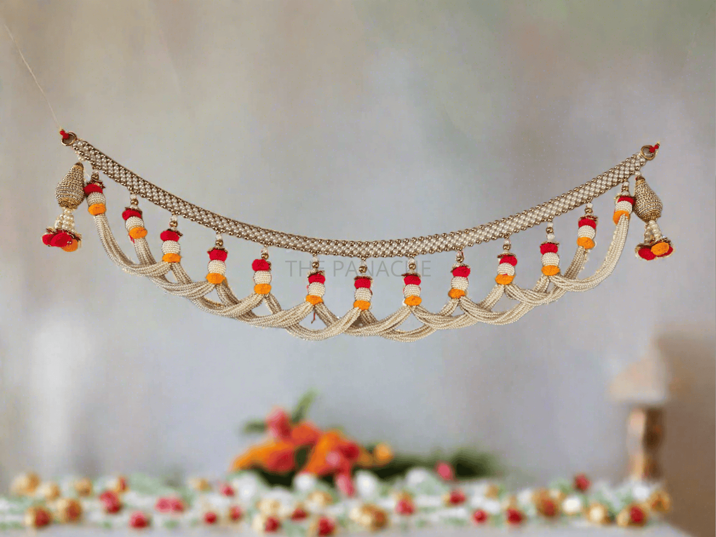Tri-Colour Pearl Swirl Toran