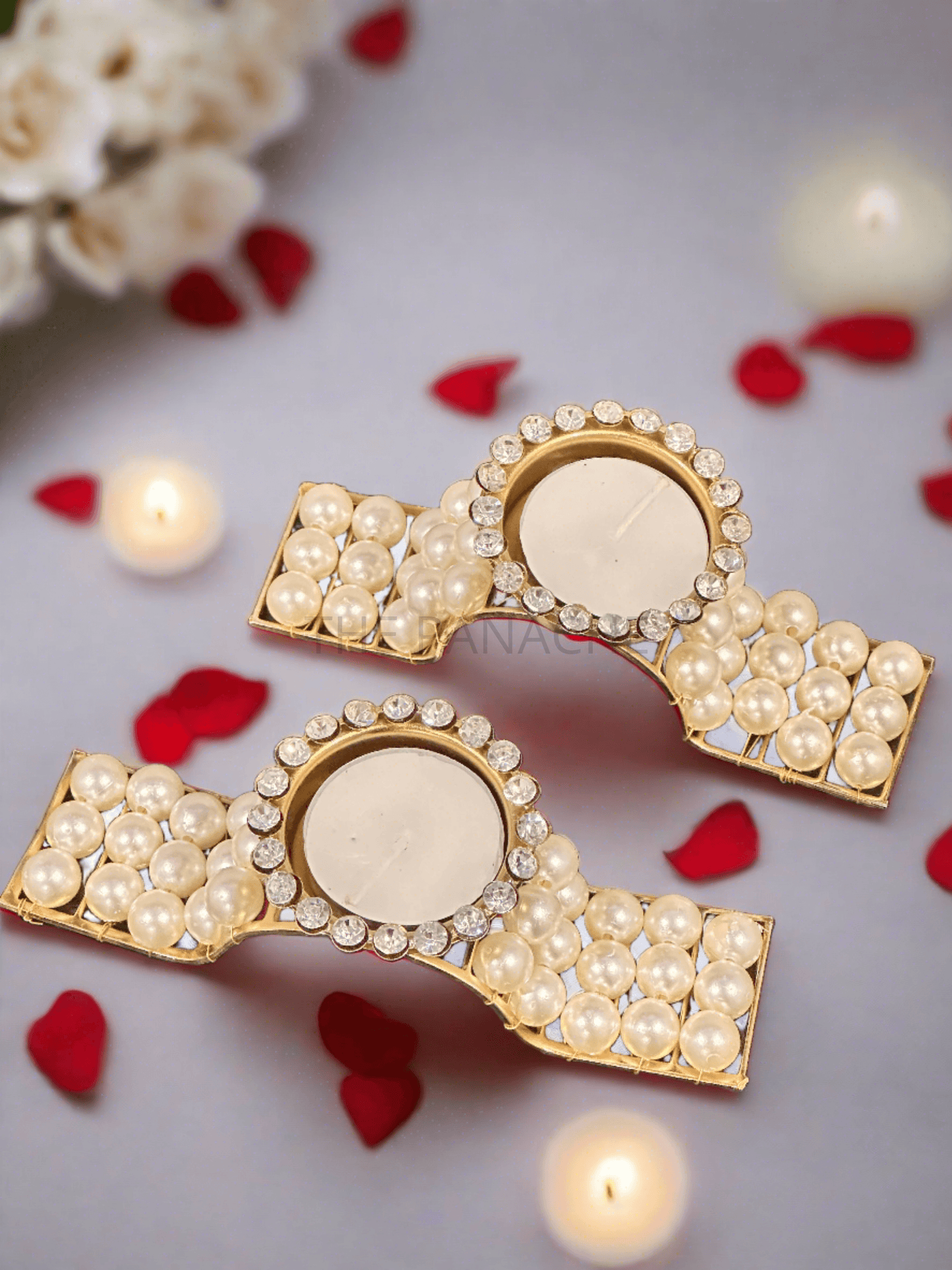 Pearl Stand Diamond Stud Candles