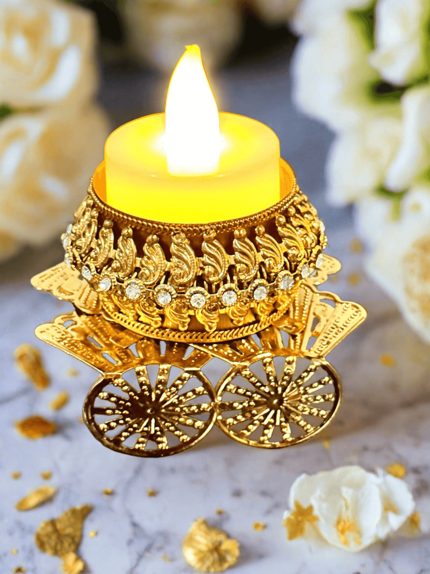 Cart Shaped Metal Candle( Diyas)