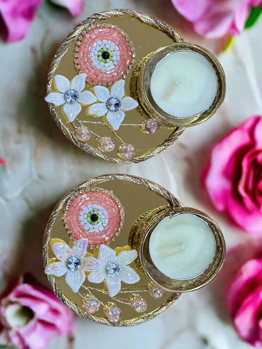 Pink Evil Eye Candles/Diya