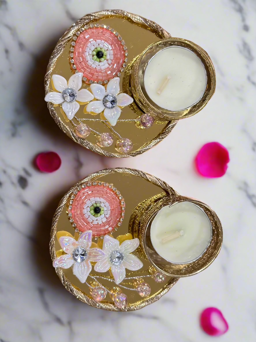 Pink Evil Eye Candles/Diya