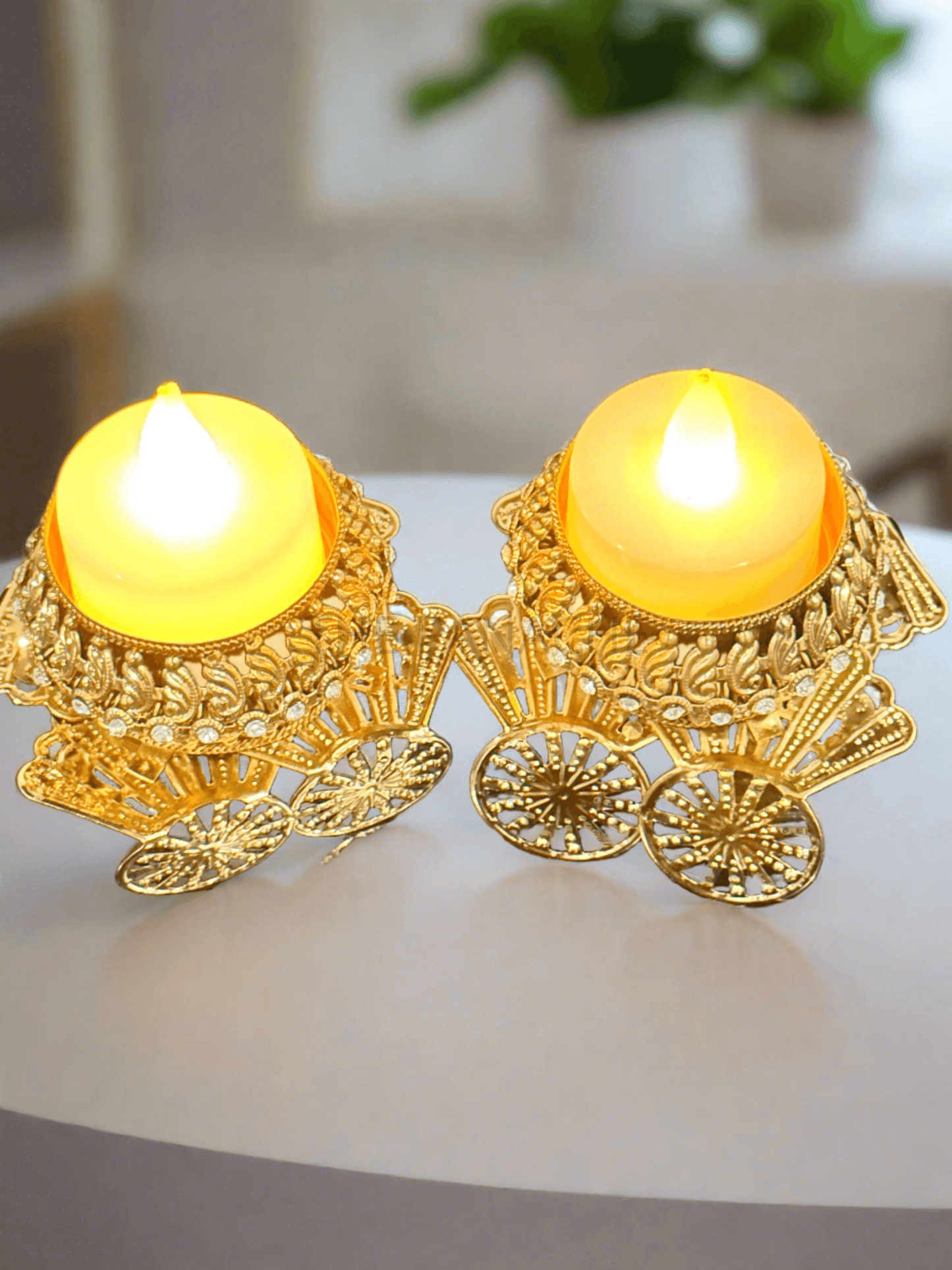 Cart Shaped Metal Candle( Diyas)