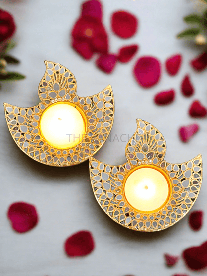 Mirror Diya Shaped Candles