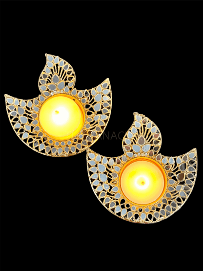 Mirror Diya Shaped Candles