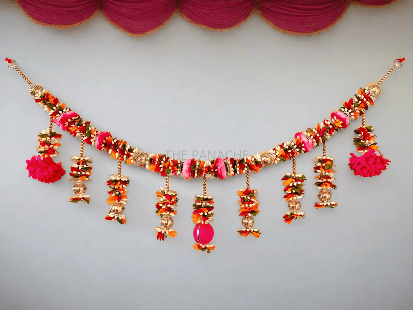 Multi Flower Golden Beads Toran