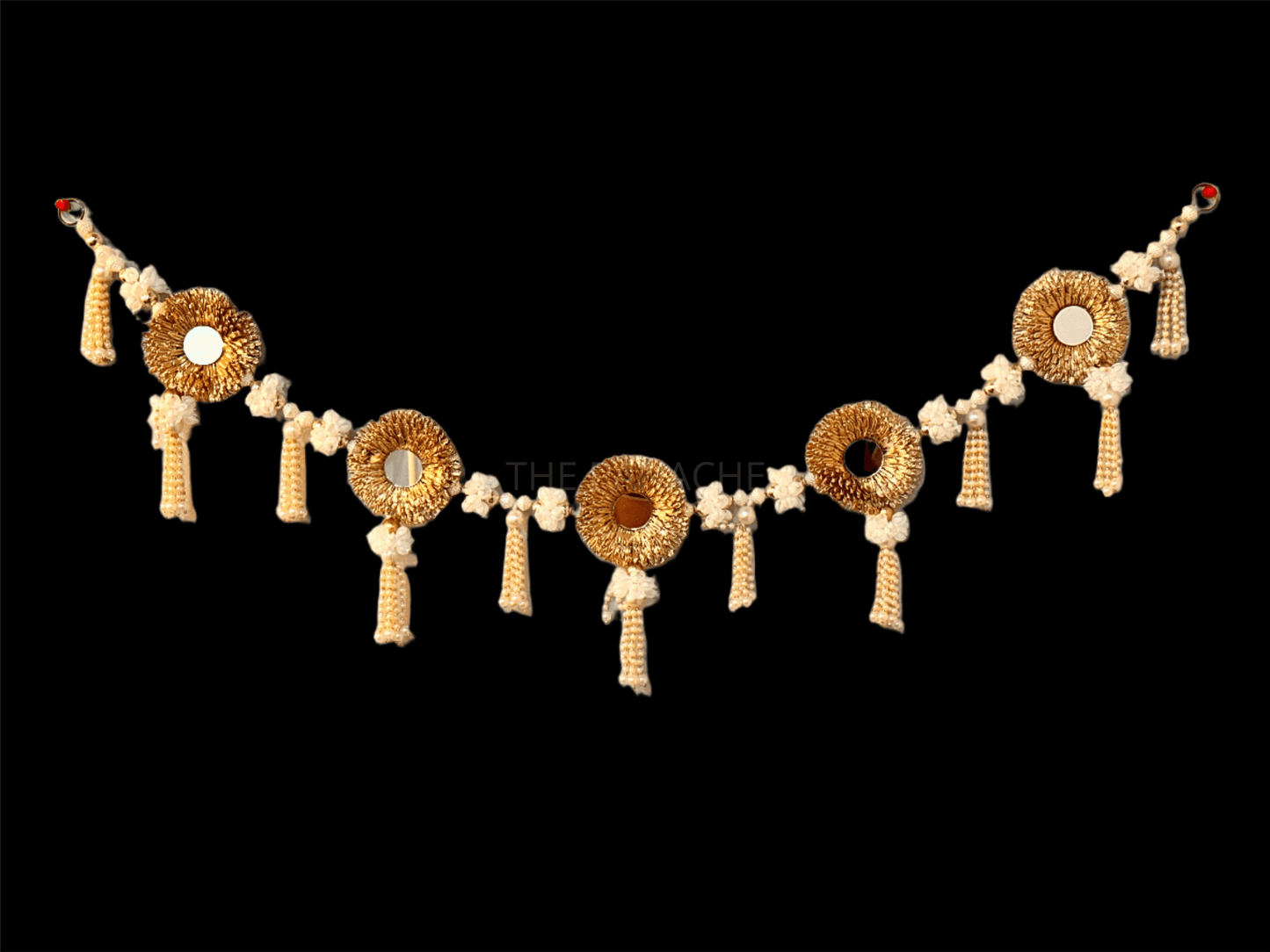 White Mogra Golden Beads Toran