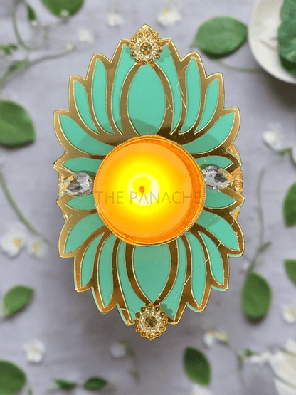 Light Green Lotus Candles