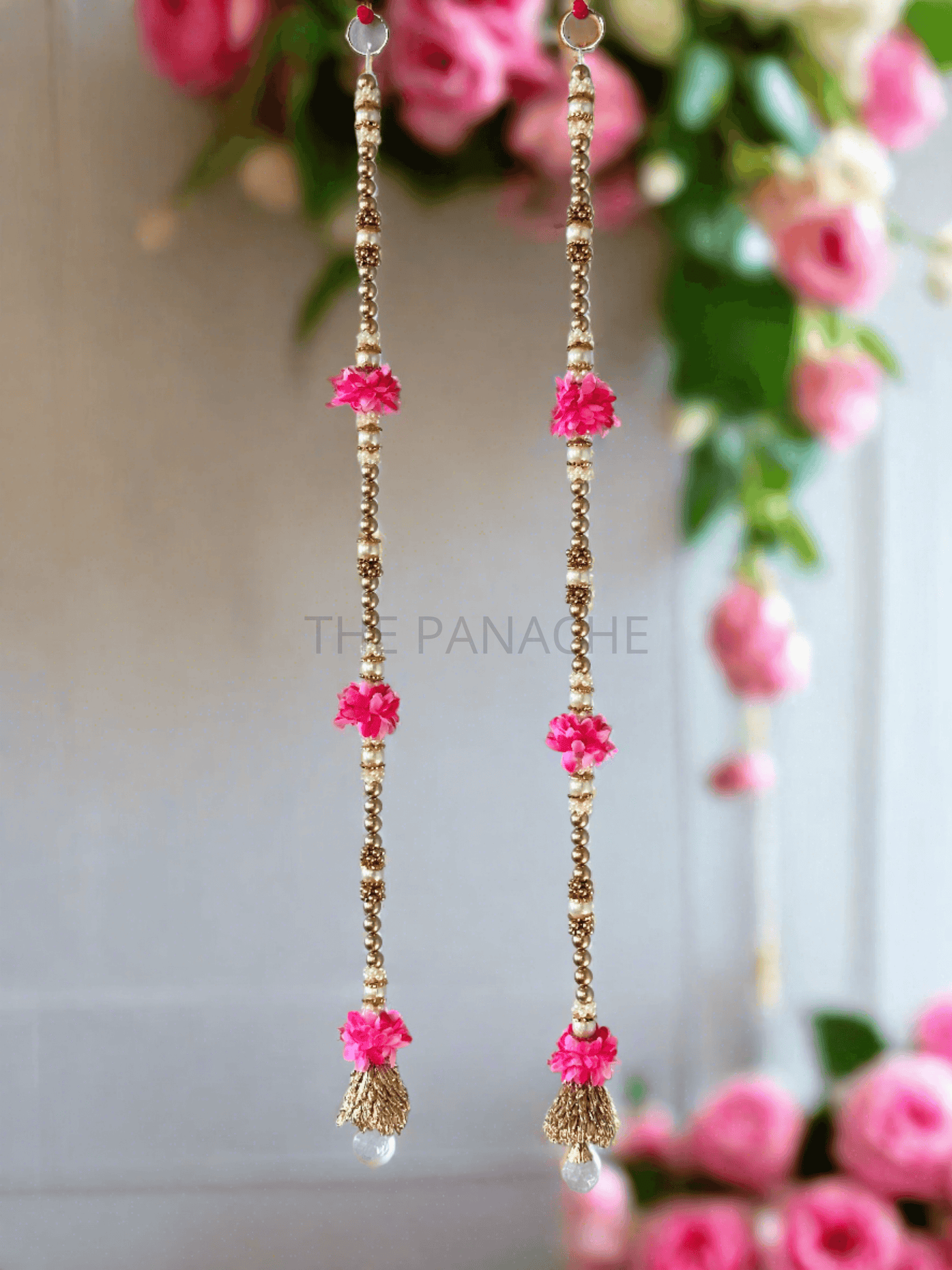 Golden Cute Bell Pink floral Hanging