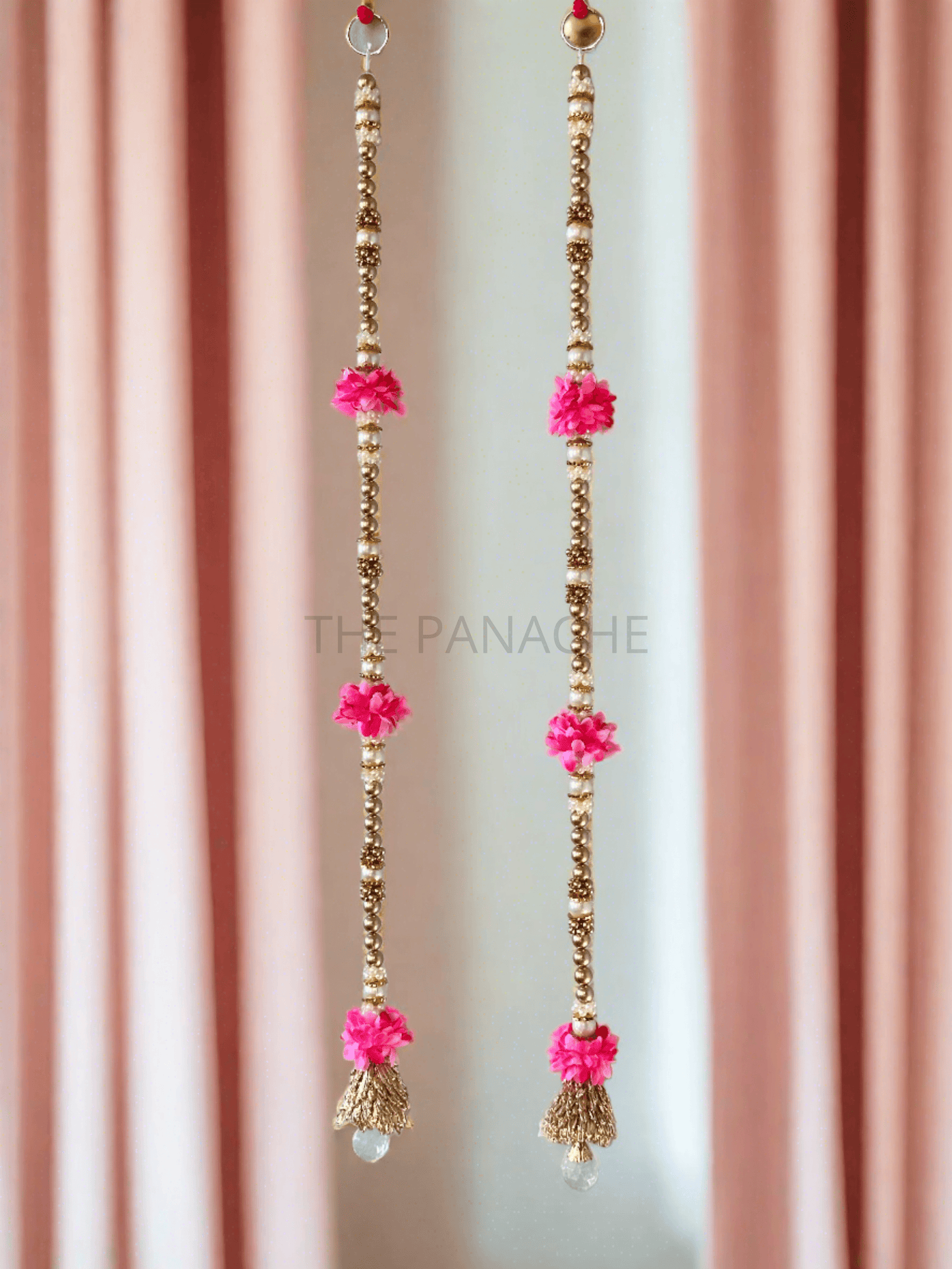 Golden Cute Bell Pink floral Hanging