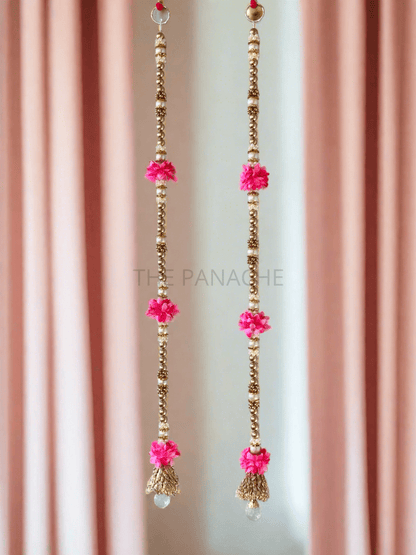 Golden Cute Bell Pink floral Hanging