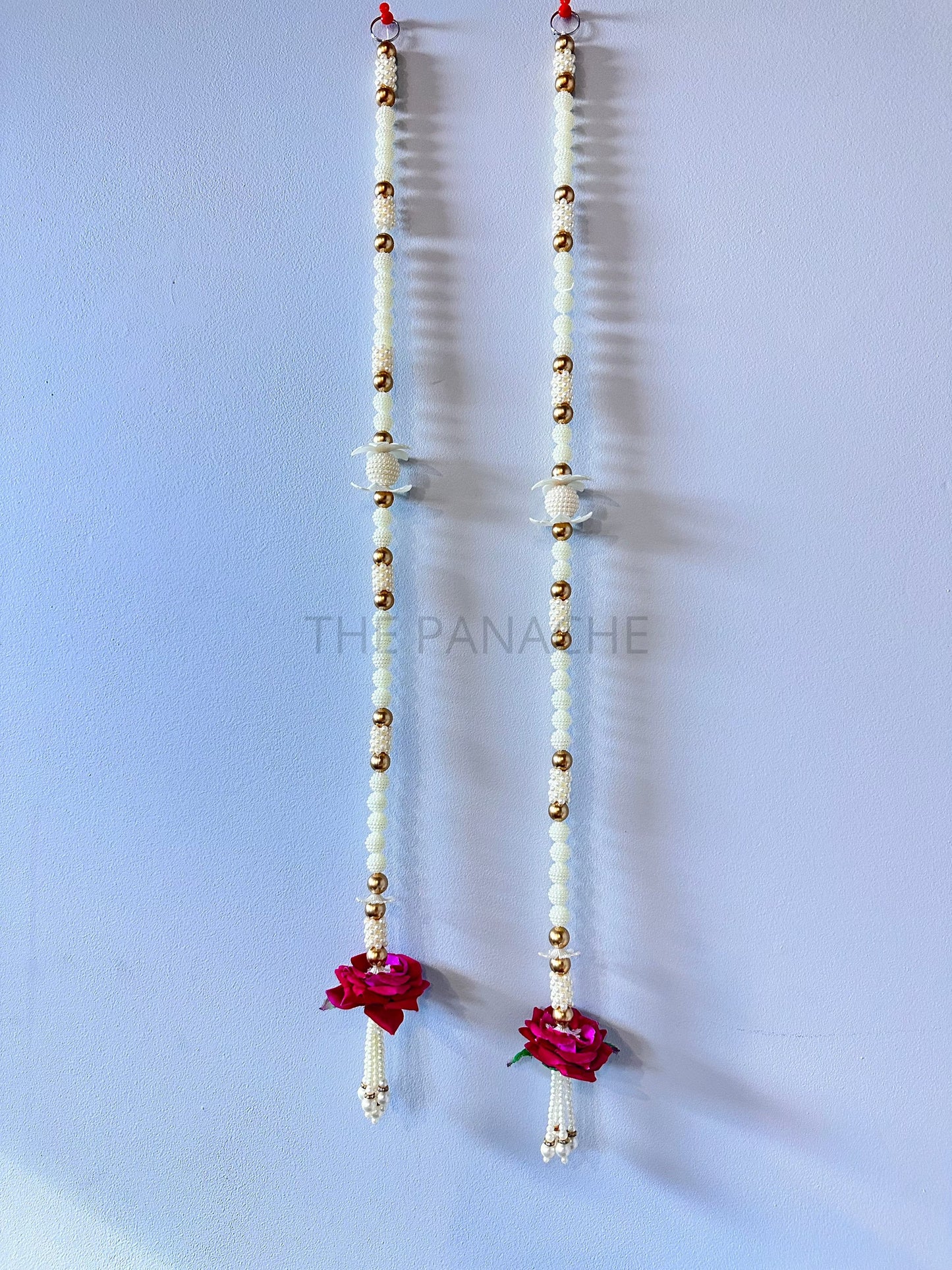 Red Rose White Pearl Long Hangings