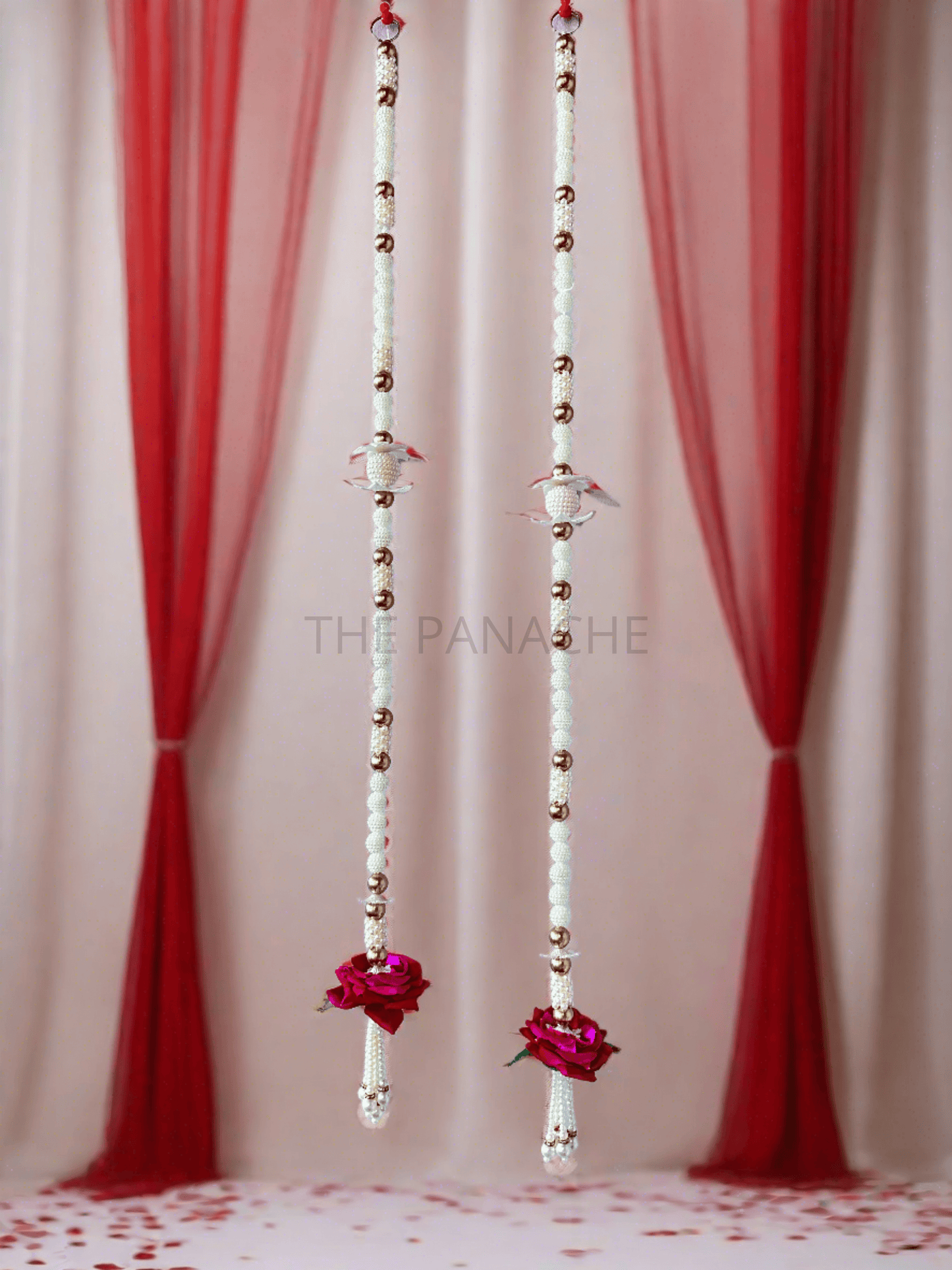 Red Rose White Pearl Long Hangings