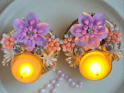 Purple Flower Candles