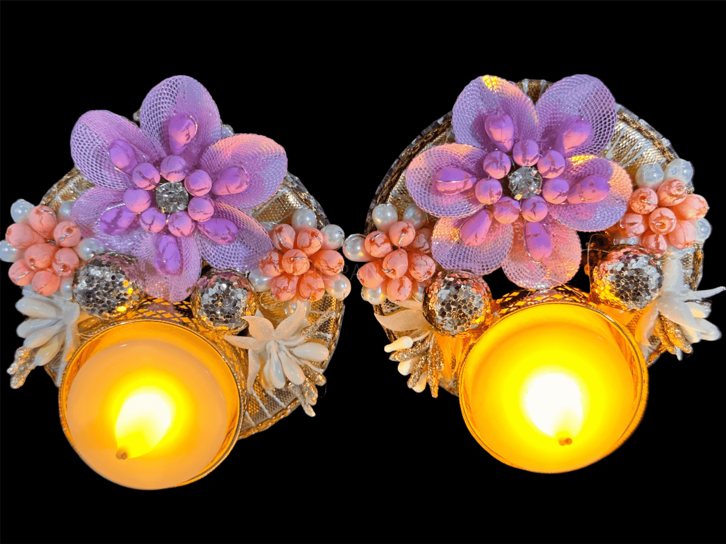 Purple Flower Candles