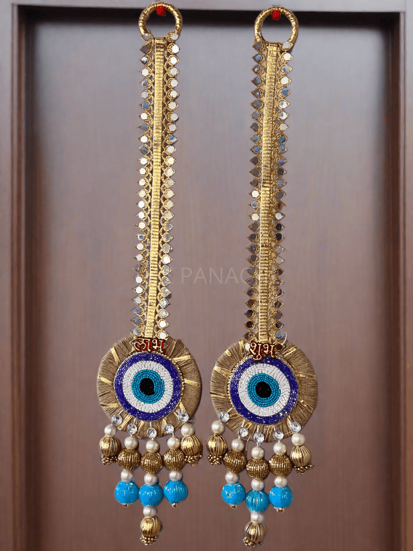 Blue Evil Eye Subh Labh Hanging