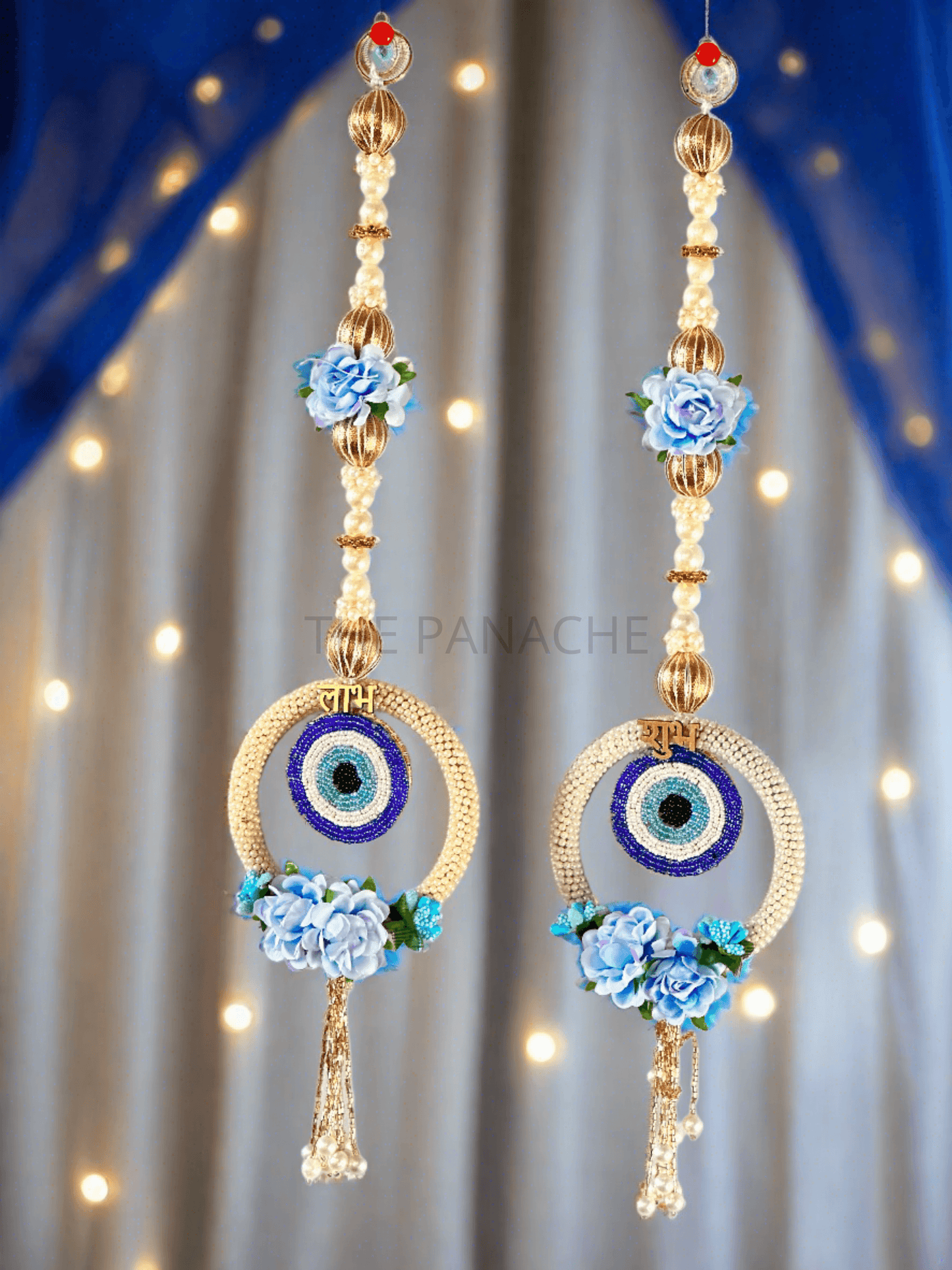 Blue Evil Eye Pearl Subh Labh Hanging