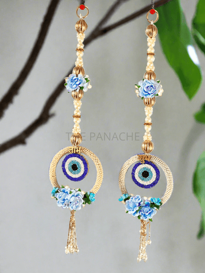 Blue Evil Eye Pearl Subh Labh Hanging