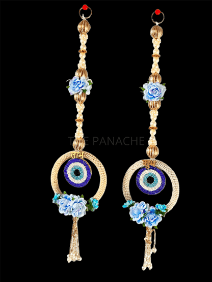 Blue Evil Eye Pearl Subh Labh Hanging