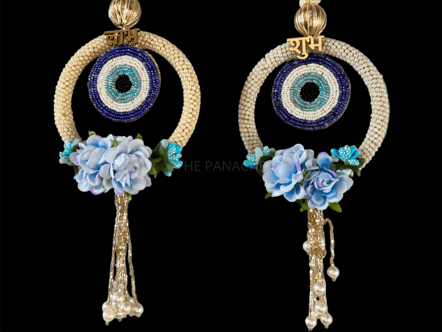 Blue Evil Eye Pearl Subh Labh Hanging