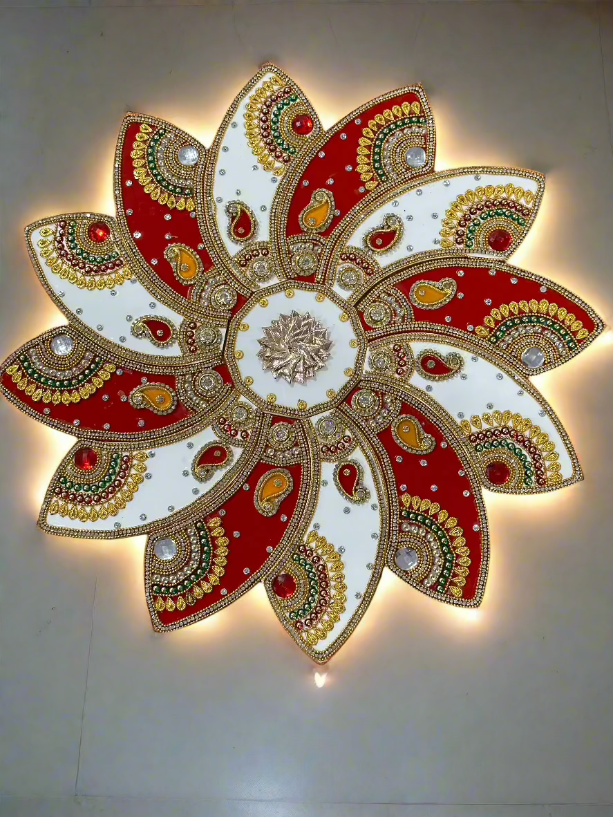 Radiant Paisley Floral Rangoli