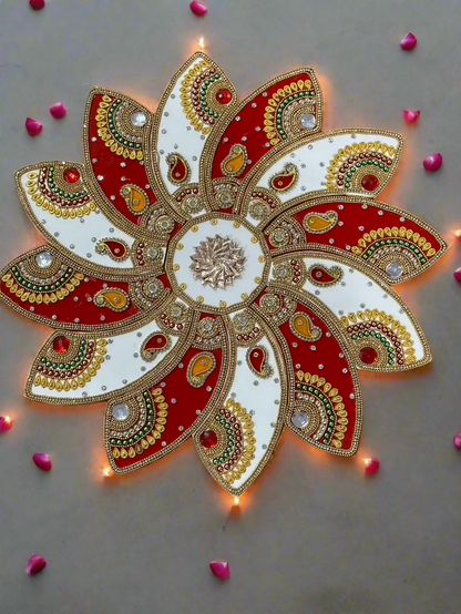 Radiant Paisley Floral Rangoli