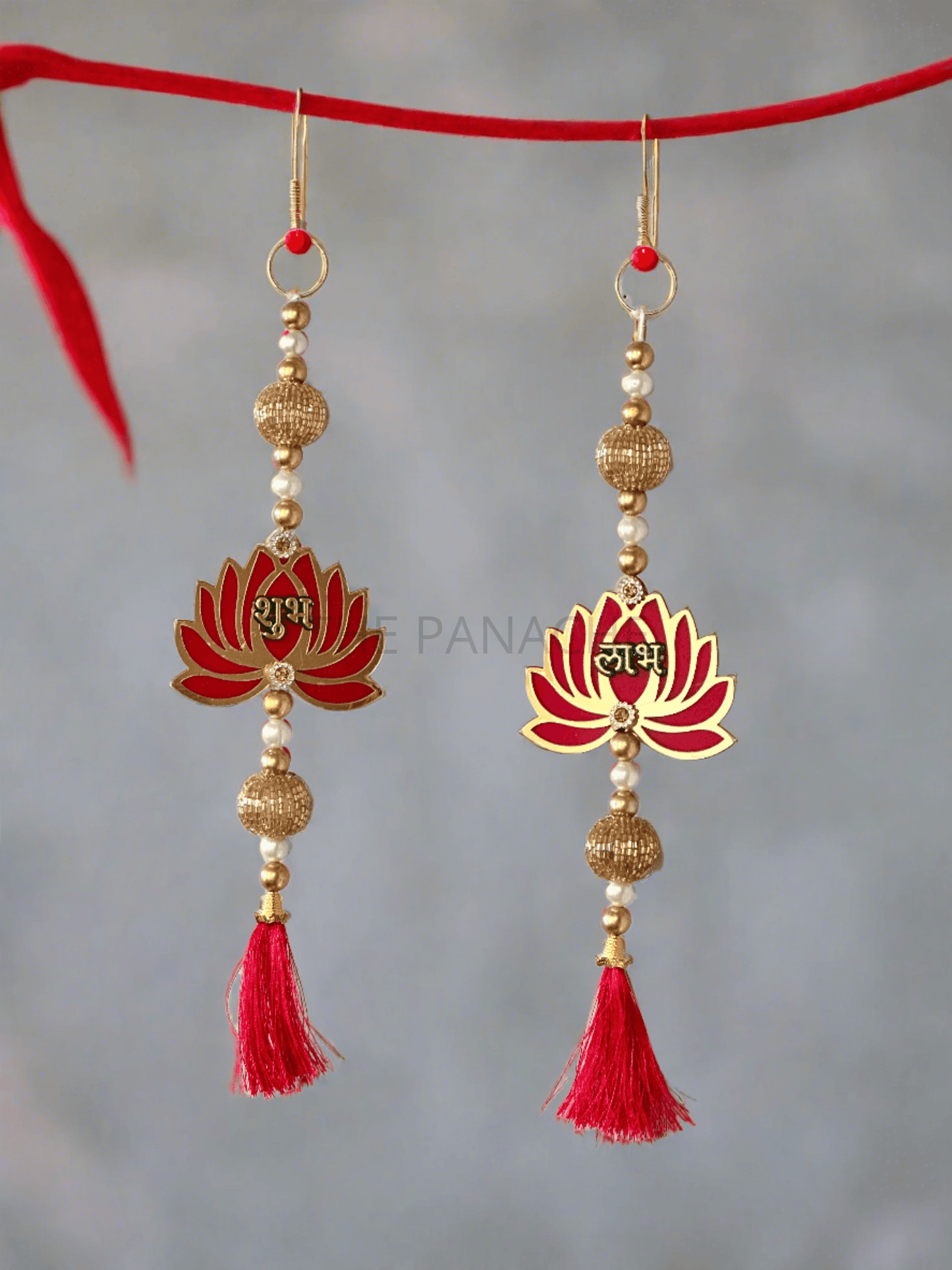 Red Lotus (Mini) Subh Labh Hanging