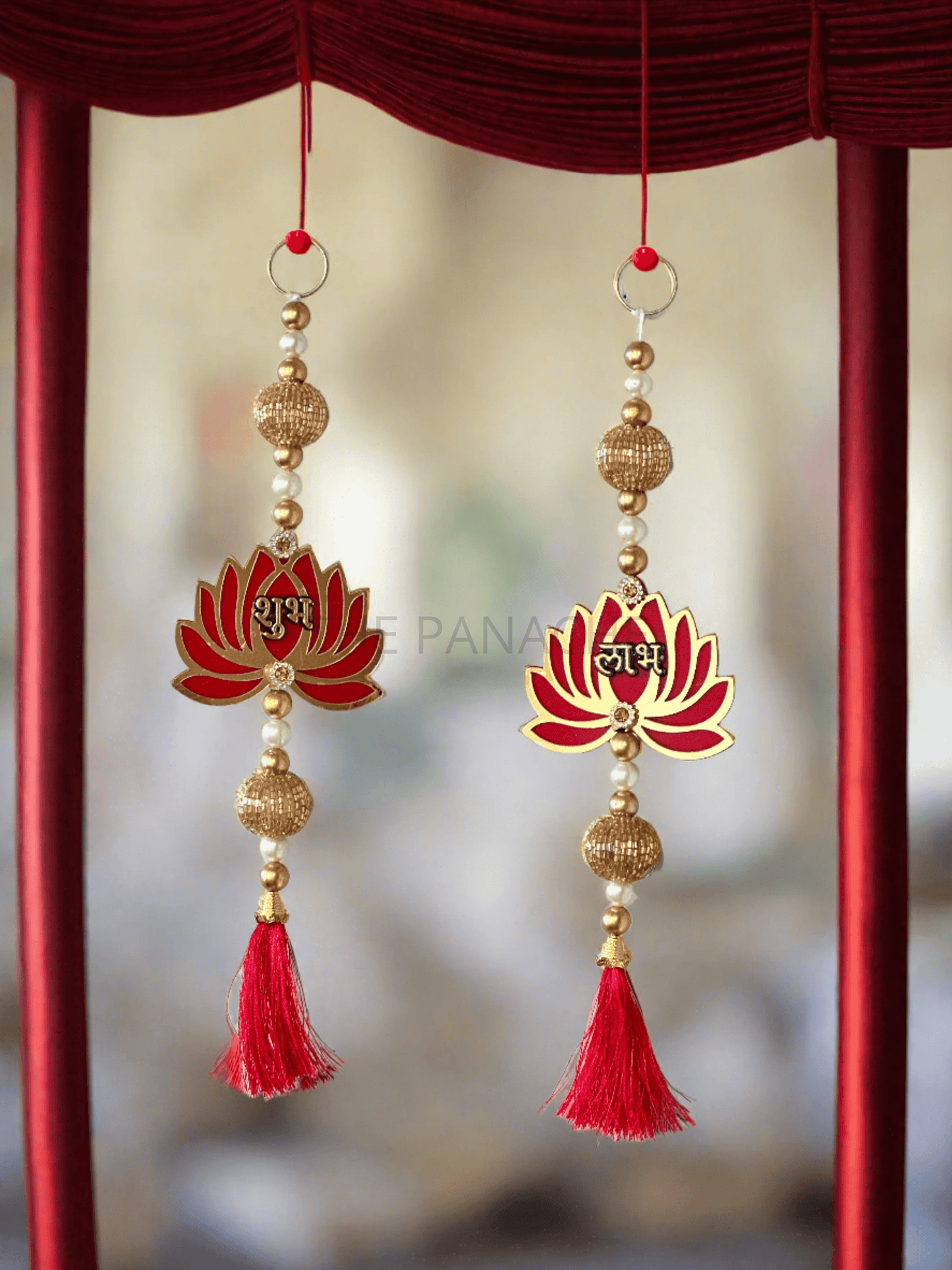 Red Lotus (Mini) Subh Labh Hanging