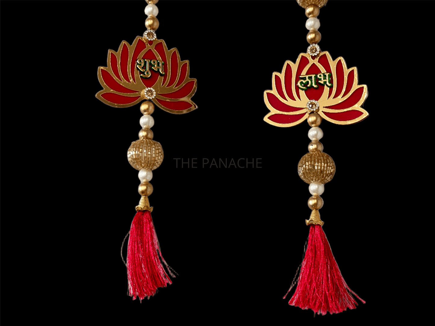 Red Lotus (Mini) Subh Labh Hanging