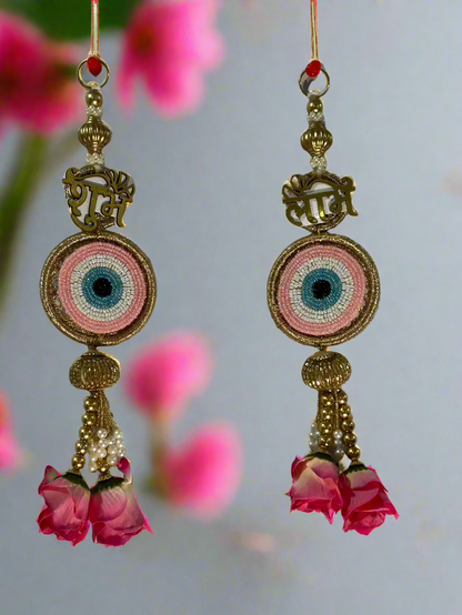 Pink Roses Evil Eye Hanging