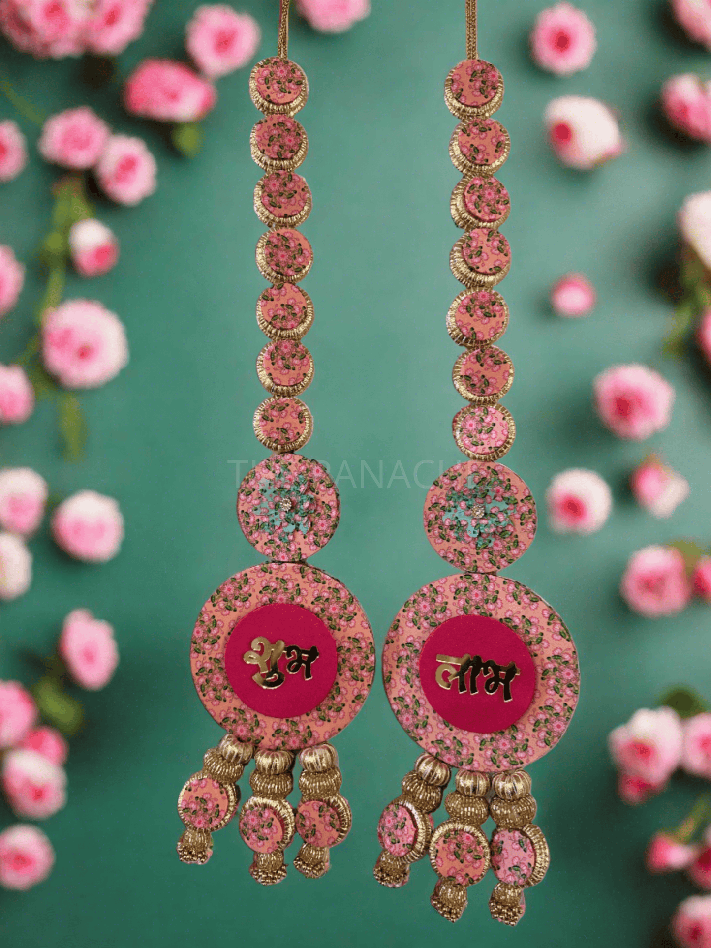 Pink Two-Sided Pichwai Shubhlabh