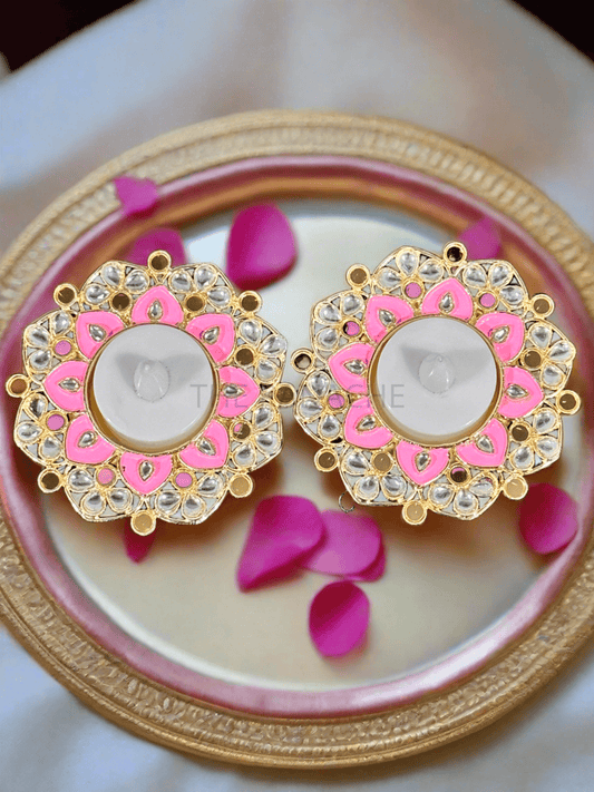 Light Pink Kundan Candles (Diya)