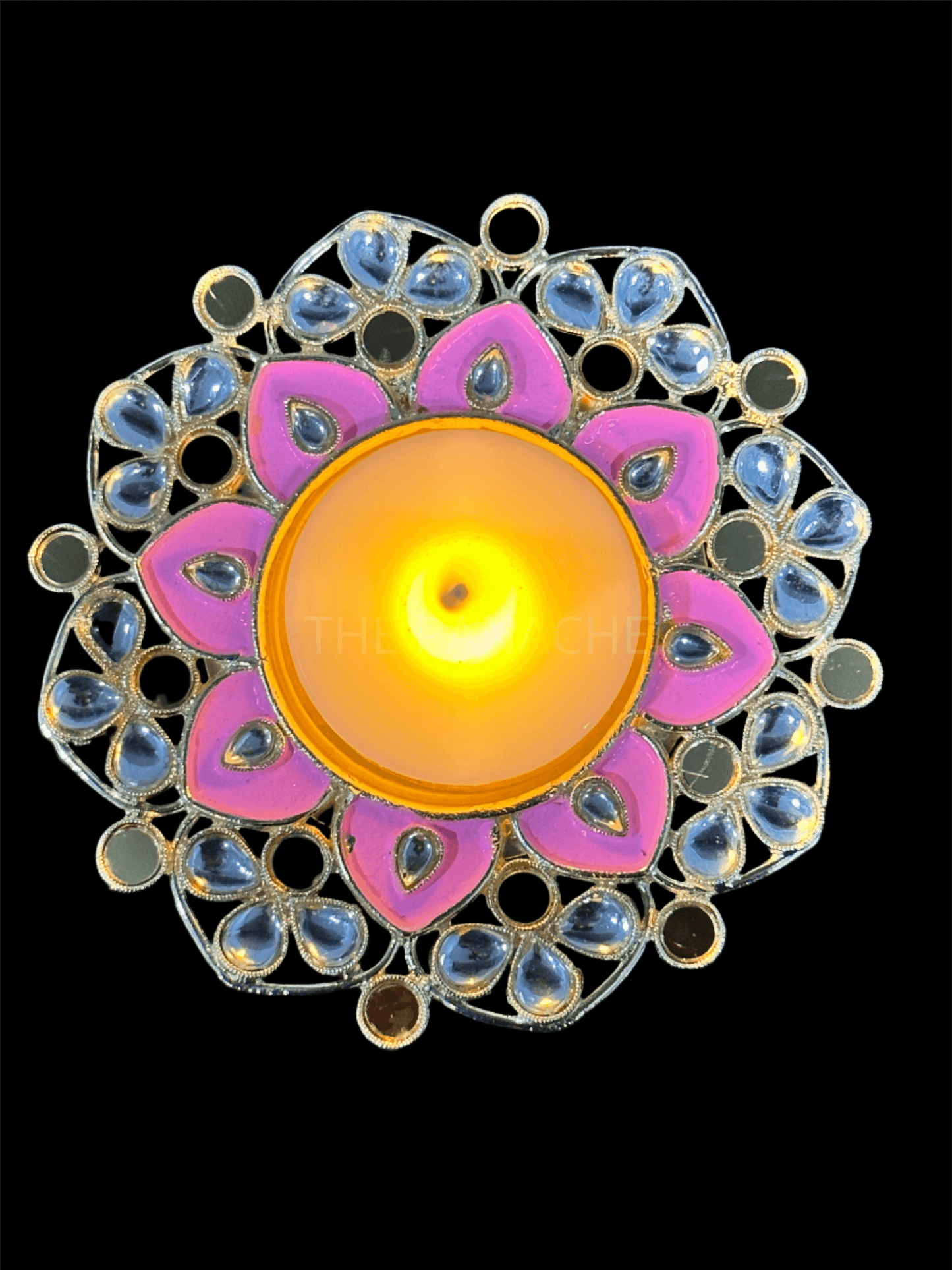 Light Pink Kundan Candles (Diya)