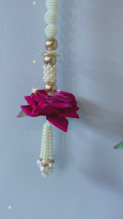 Red Rose White Pearl Long Hangings