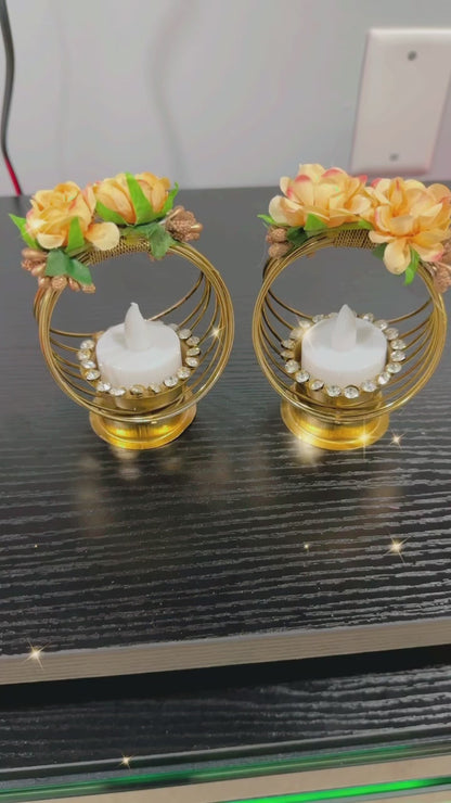 Floral Basket Candles (Diya)