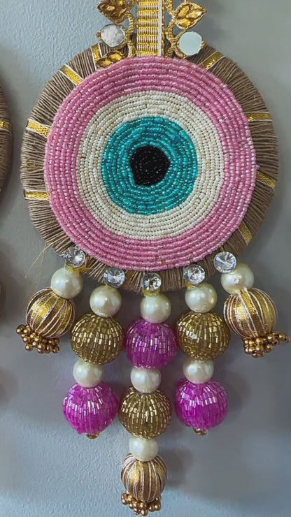 Pink Evil Eye Mirror Hanging